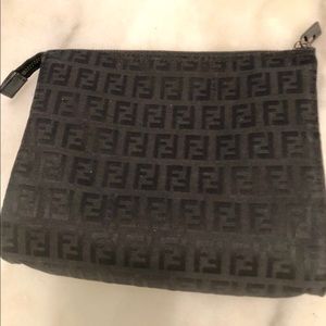 Authentic Black Fendi Monogram makeup case
